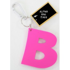 B Pink Alpha Bag Tag