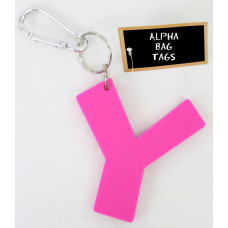 Y Pink Alpha Bag Tag